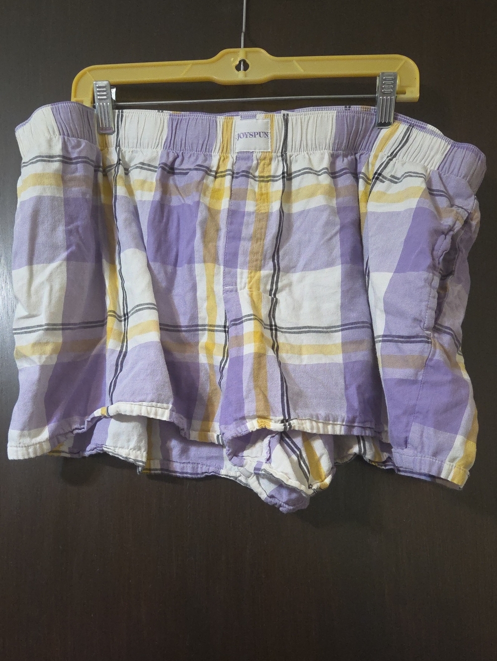 Joyspun Purple/yellow Plaid Women's Shorts 3X (22-24)